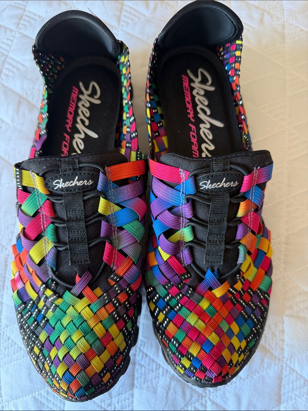 Skechers Multicolor Woven Slip-On Sneakers